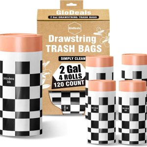 GloDeals – Bolsas de basura pequeñas de 2 galones, bolsas de basura pequeñas con cordón, 120 bolsas de basura duraderas pequeñas para baño, cocina, GloDeals – Bolsas de basura pequeñas de 2 galones, bolsas de basura pequeñas con cordón, 120 bolsas de basura duraderas pequeñas para baño, cocina,