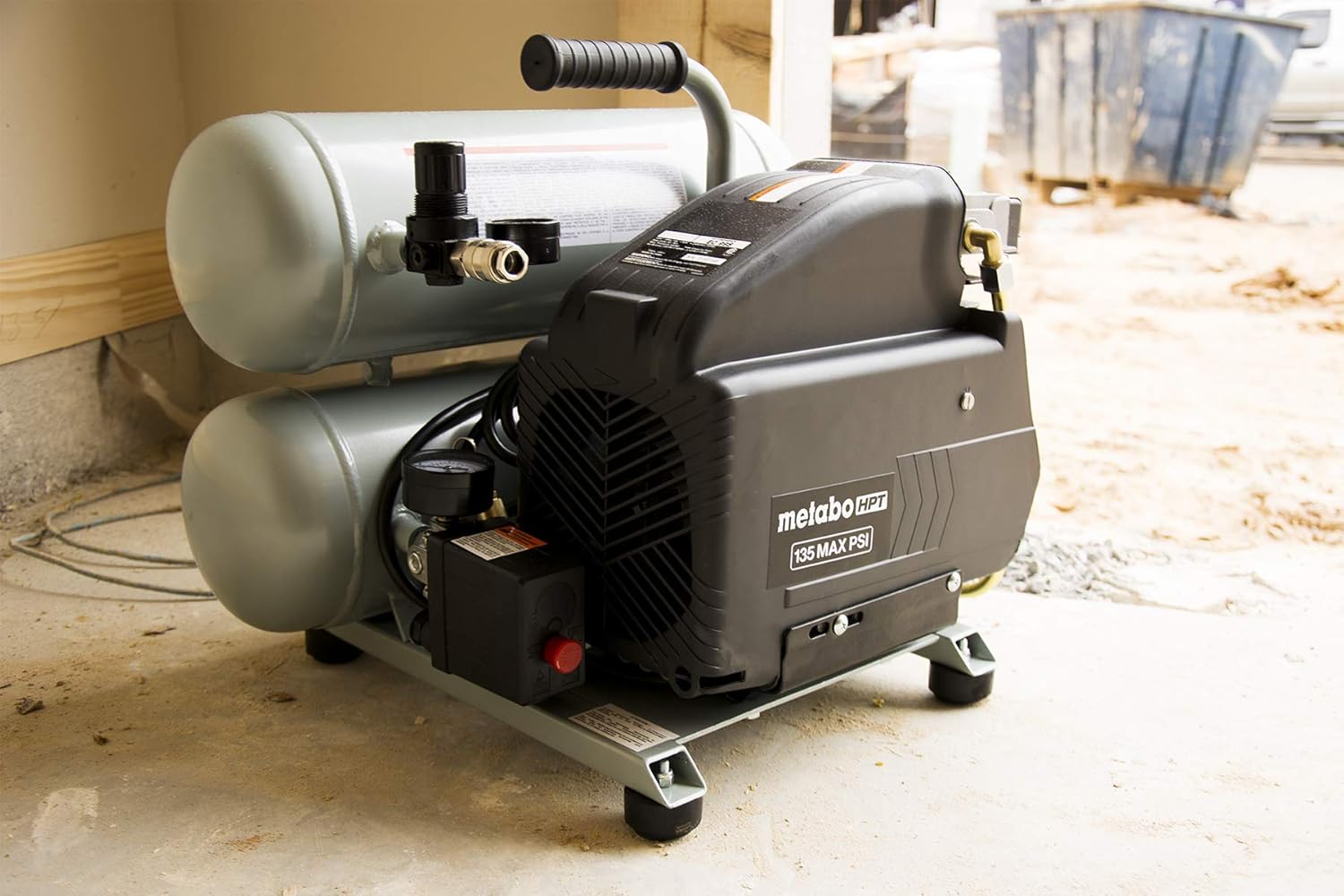 Metabo HPT EC99SM – Compresor de aire de doble pila de lubricante de aceite de 4 galones (renovado)