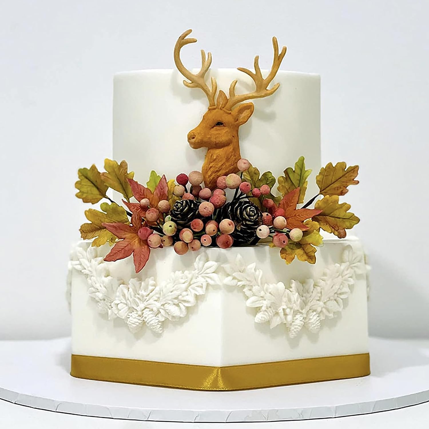 Moldes de fondant de cono de pino de Navidad, hojas de chocolate y dulces, decoración de pasteles de silicona para galletas, mazapán, mousse,
