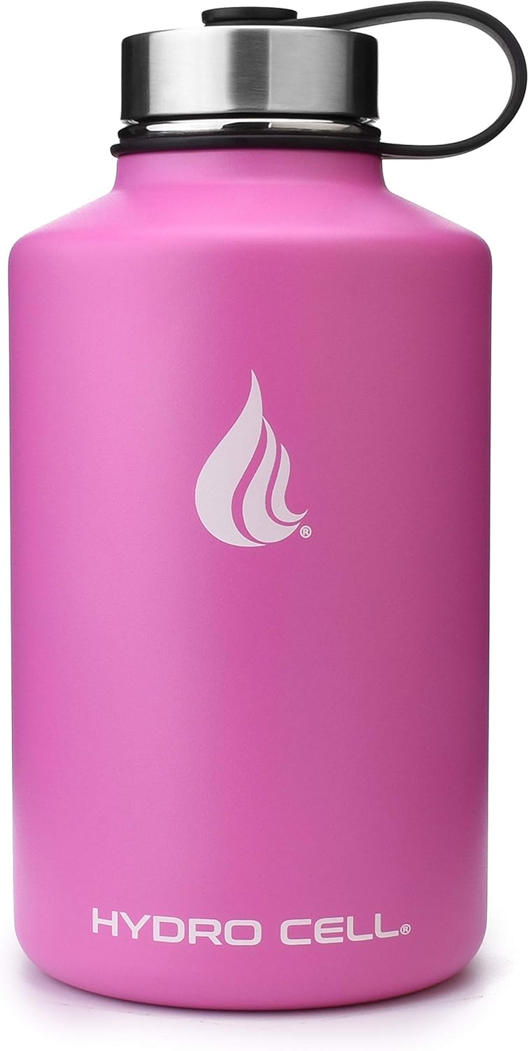 HYDRO CELL – Botella de agua con aislamiento térmico de acero inoxidable con pajilla, para bebidas frías y calientes, termo deportivo con tapón con