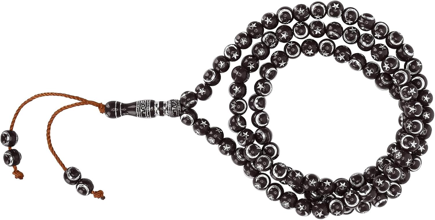 Hztyyier Rosario musulmán Perlas Suministros Herramientas Artículos Pulseras Articulo Oración Islámica Resina Religiosa 99 Granos Cuentas Budistas
