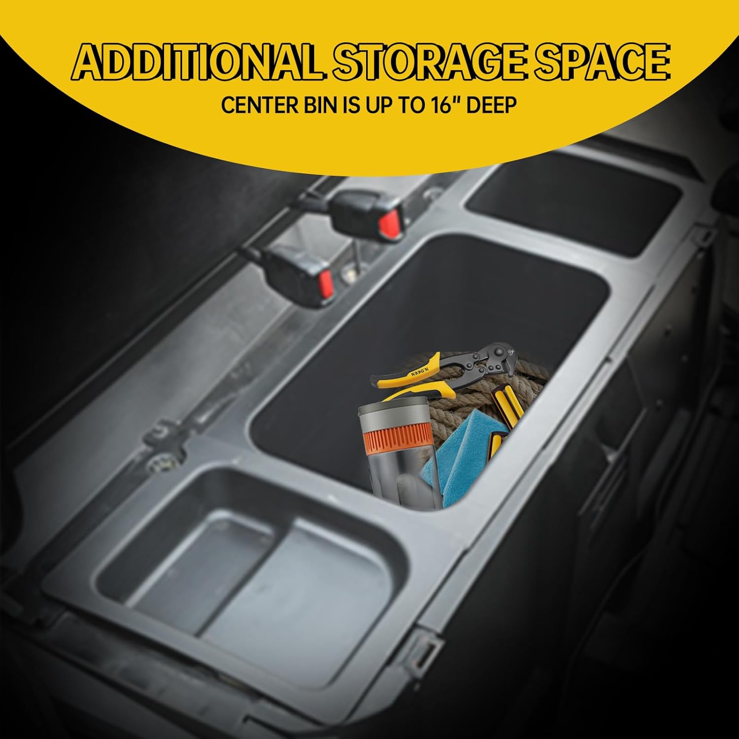 Caja de almacenamiento para debajo del asiento compatible con Polaris Ranger 500570 2015-2021, accesorios de tamaño mediano, juego de contenedores