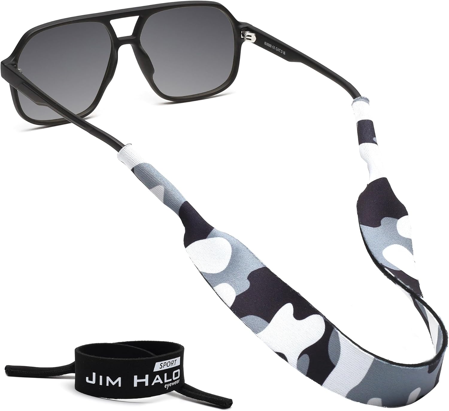 JIM HALO Paquete de 2 correas flotantes para lentes de sol  Retenedor clásico de neopreno deportivo  Asegura tus gafas y gafas