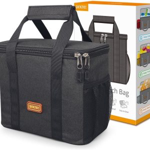 Bolsa de almuerzo negra para mujeres y hombres, pequeña bolsa enfriadora para el trabajo de la escuela, oficina, lonchera portátil de 5 litros, Bolsa de almuerzo negra para mujeres y hombres, pequeña bolsa enfriadora para el trabajo de la escuela, oficina, lonchera portátil de 5 litros,