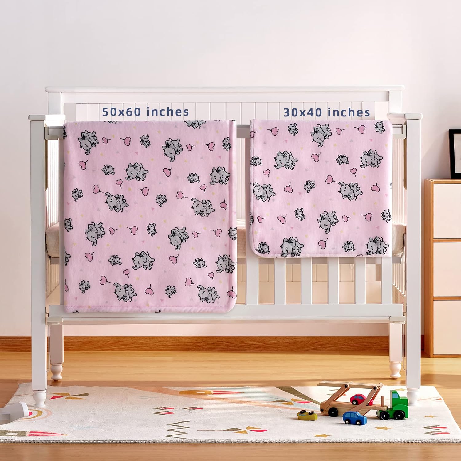 DaysU Manta de franela de felpa Sherpa para niñas y niños, manta portátil reversible de microforro polar suave para cuna con estampado de animales