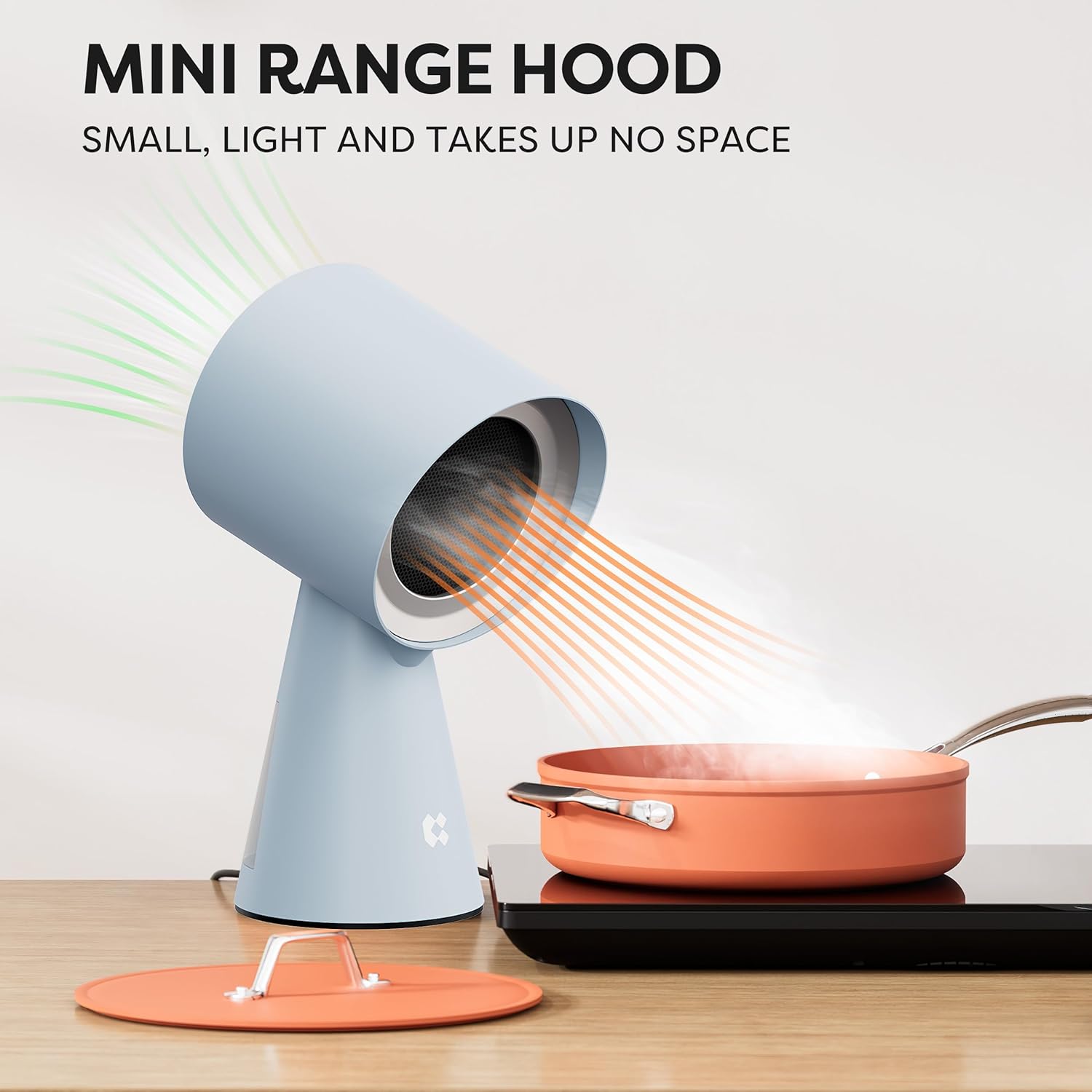 CIARRA Campana extractora portátil, campana extractora de escritorio con ventilador de escape de 2 velocidades, filtro de aluminio desmontable, taza