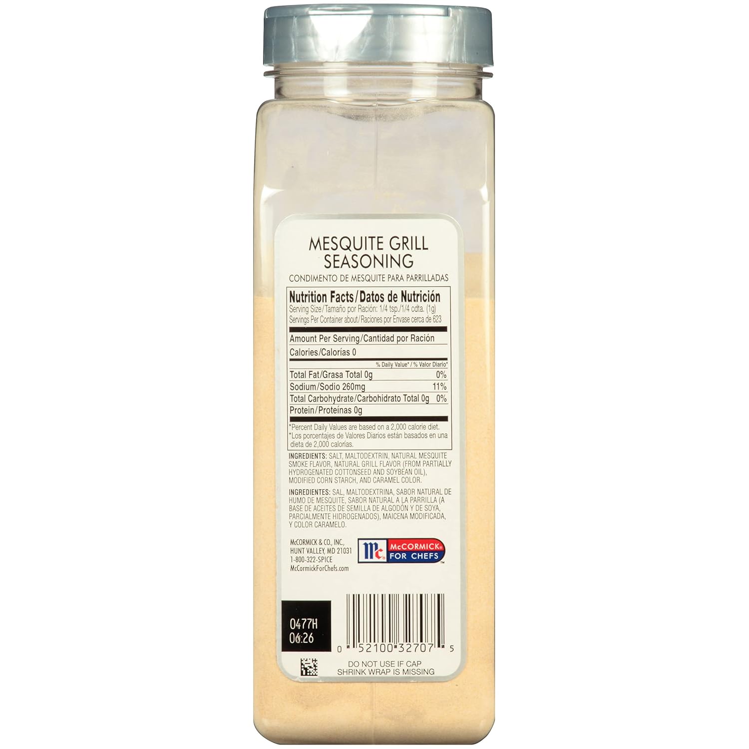 McCormick Culinary Mesquite – Condimento para parrilla, 22 onzas, un recipiente de 22 onzas de condimento para barbacoa para sabor ahumado lento