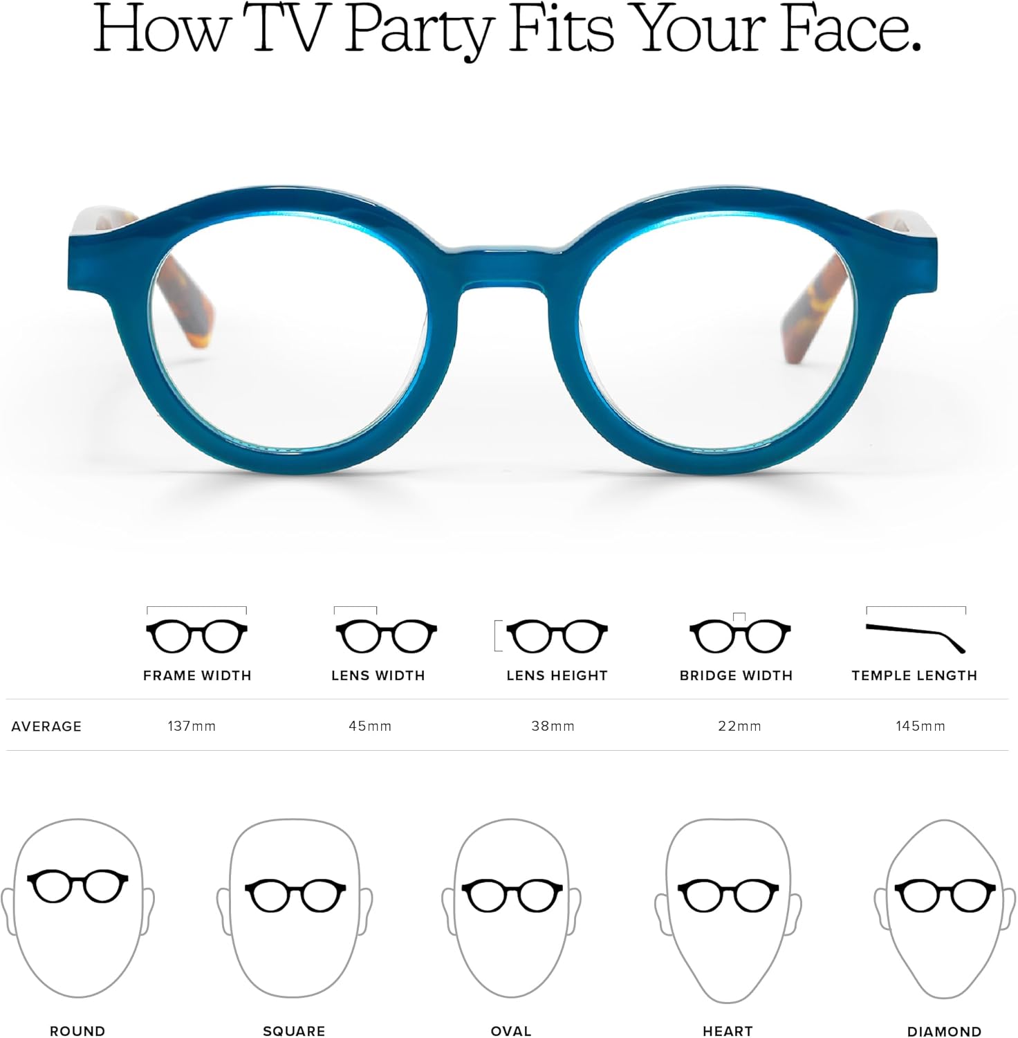 eyebobs – Fiesta de TV  Gafas de lectura prémium para hombres y mujeres  Marco redondo para caras promedio  Disponible en 0.0x – 4.0x