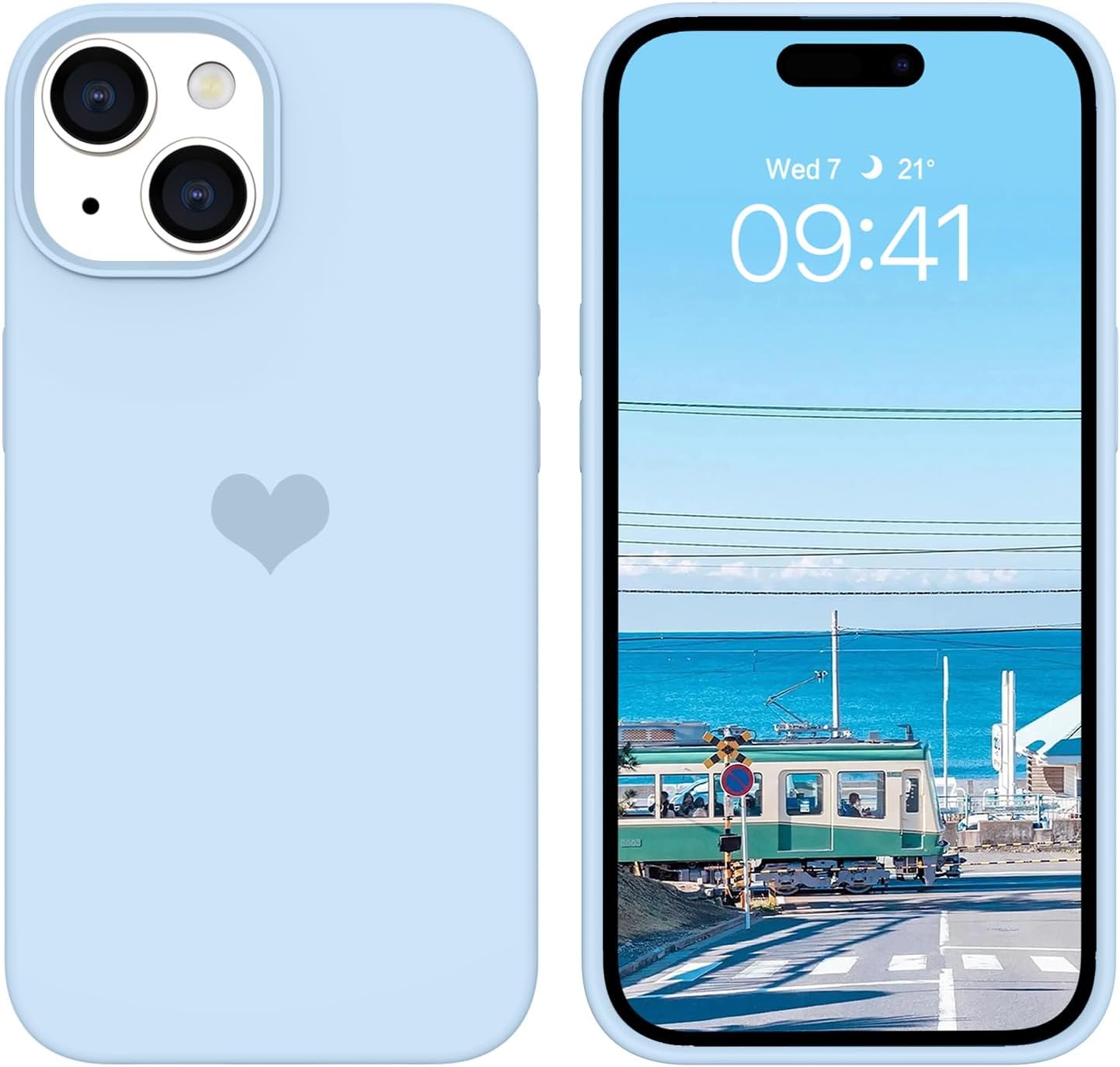 BENTOBEN Funda compatible con iPhone 15, ajuste delgado, bonito diseño de corazón, silicona, gel suave, goma, a prueba de golpes, forro de