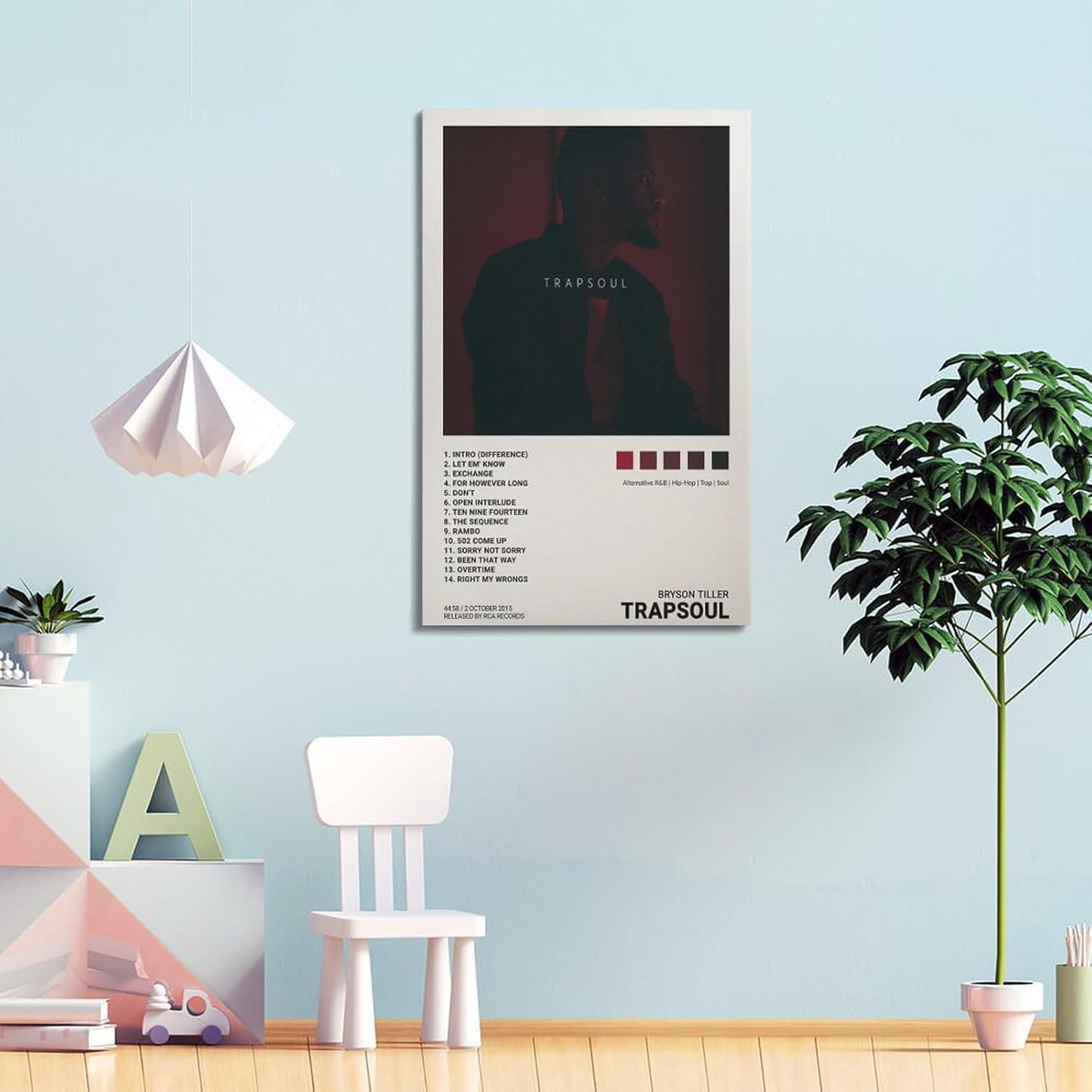 OrdaLi Bryson – Póster de Tiller Trapsoul, portada de álbum de música, póster decorativo de pared, mural adecuado para sala de estar, dormitorio, 08