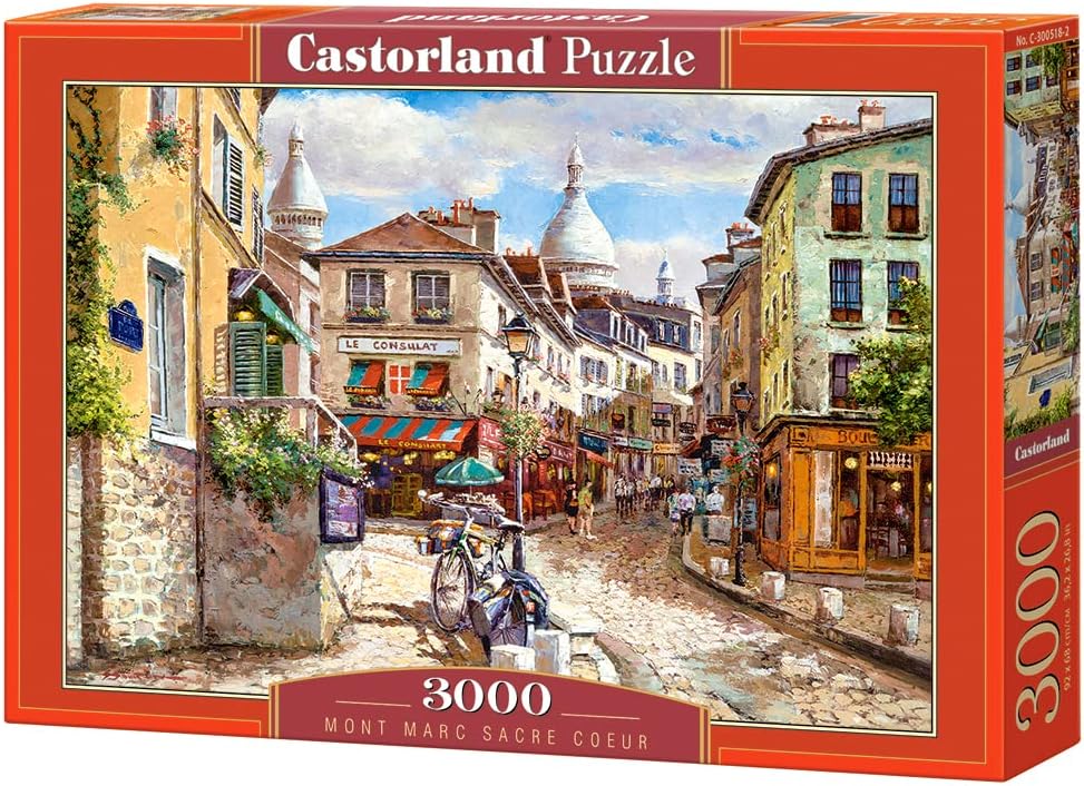 CASTORLAND Rompecabezas de 3000 piezas, Montmartre Sacre Coeur, rompecabezas de Francia, París, rompecabezas para adultos, Castorland C-300518-2
