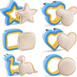 Juego de 6 piezas de cortador y sellador de sándwiches para niños, sándwiches sin incrustaciones de diferentes formas para la familia, cortador de Juego de 6 piezas de cortador y sellador de sándwiches para niños, sándwiches sin incrustaciones de diferentes formas para la familia, cortador de