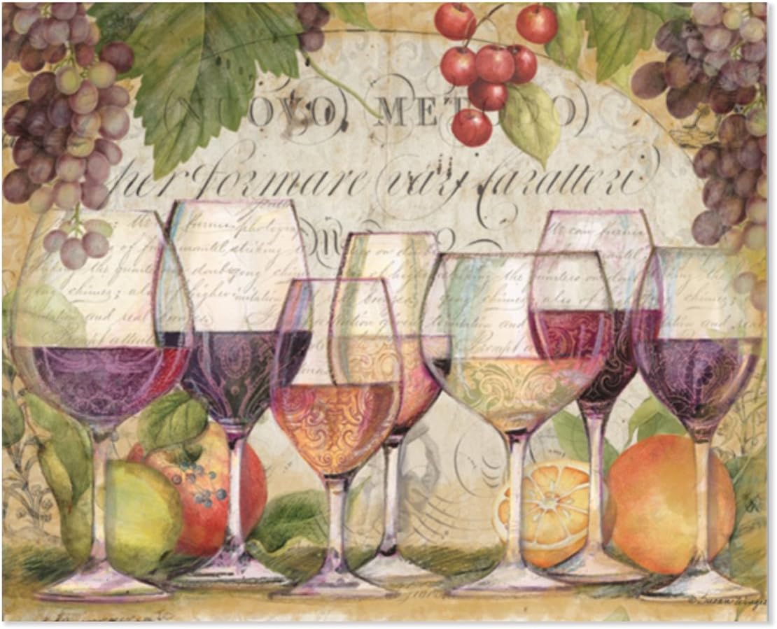 Cut N’ Funnel Wine Country Designer – Tabla de cortar de plástico flexible, fabricada en los Estados Unidos, decorativa, flexible, fácil de limpiar