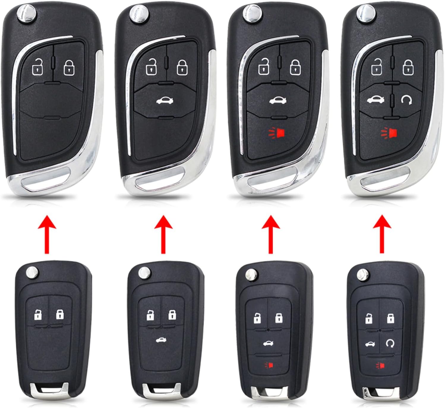 Fundas para llavero de coche para Chevrolet Cruze Epica Lova Camaro Impala, carcasa de llave de coche sin cortar HU100, modificado 5 botones