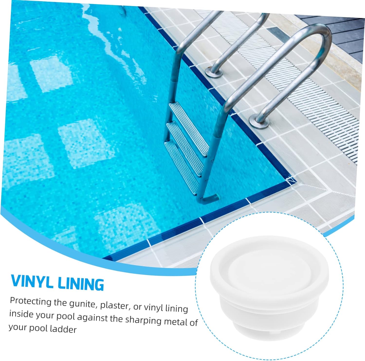 Tapón de goma para piscina, escalera mecánica, accesorios blancos, accesorios de escalera, flotador, escalera de piscina, tapones de agujero de