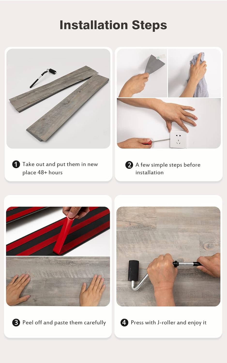 Tablones de vinilo para pared, paneles de vinilo autoadhesivos para paredes, fácil instalación (12 piezas18 pies cuadrados por caja), color gris