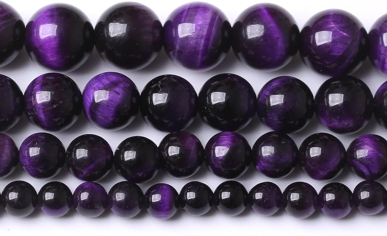 90 cuentas AAA de ojo de tigre púrpura de 0.157 pulgadas (0.157 in) con cuentas de piedras preciosas naturales, cristal curativo, energía curativa,