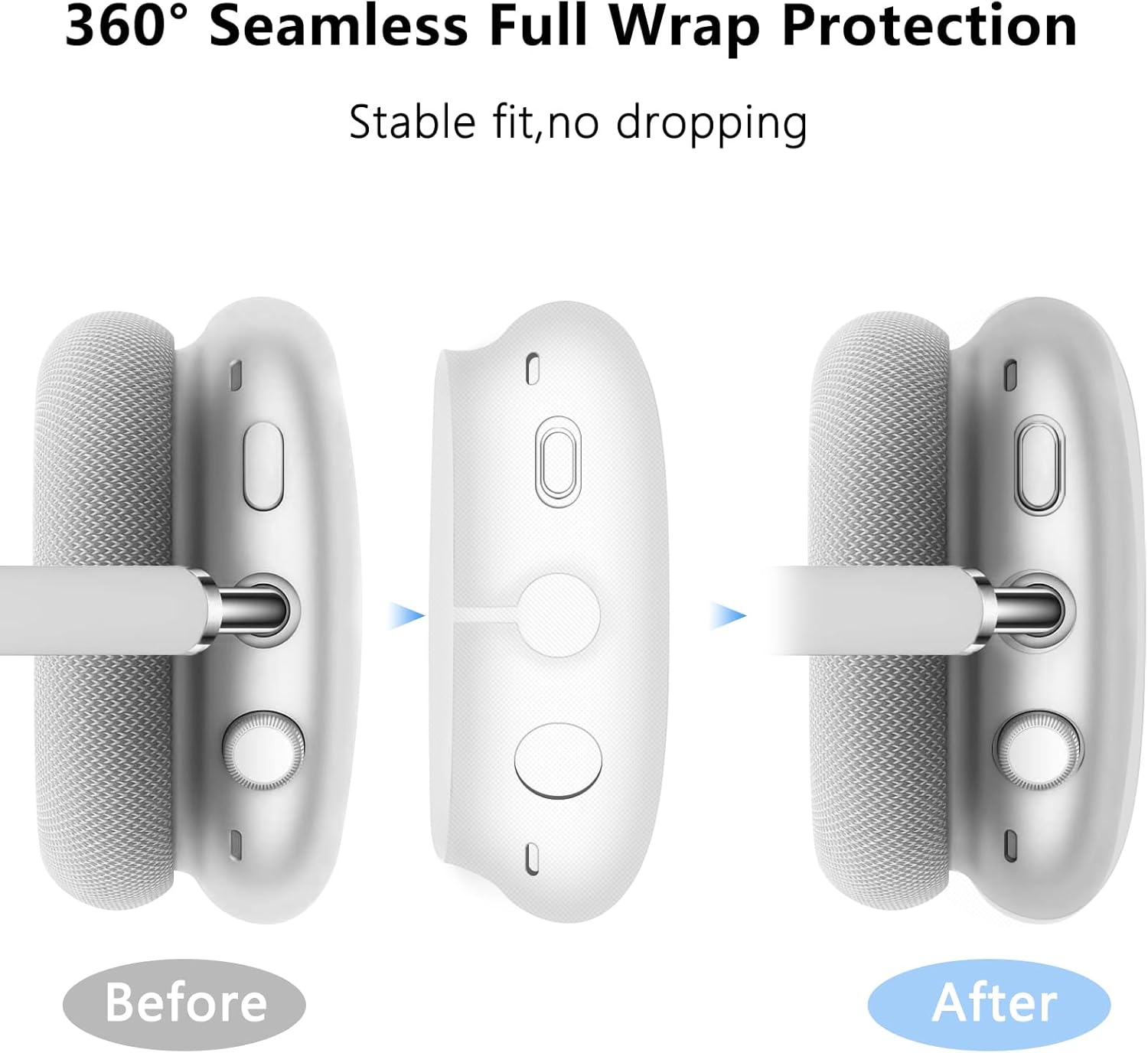 Funda para AirPods Max, pintada de TPU suave antiarañazos funda protectora para auriculares Apple Airpods Max (estrellas rosa)