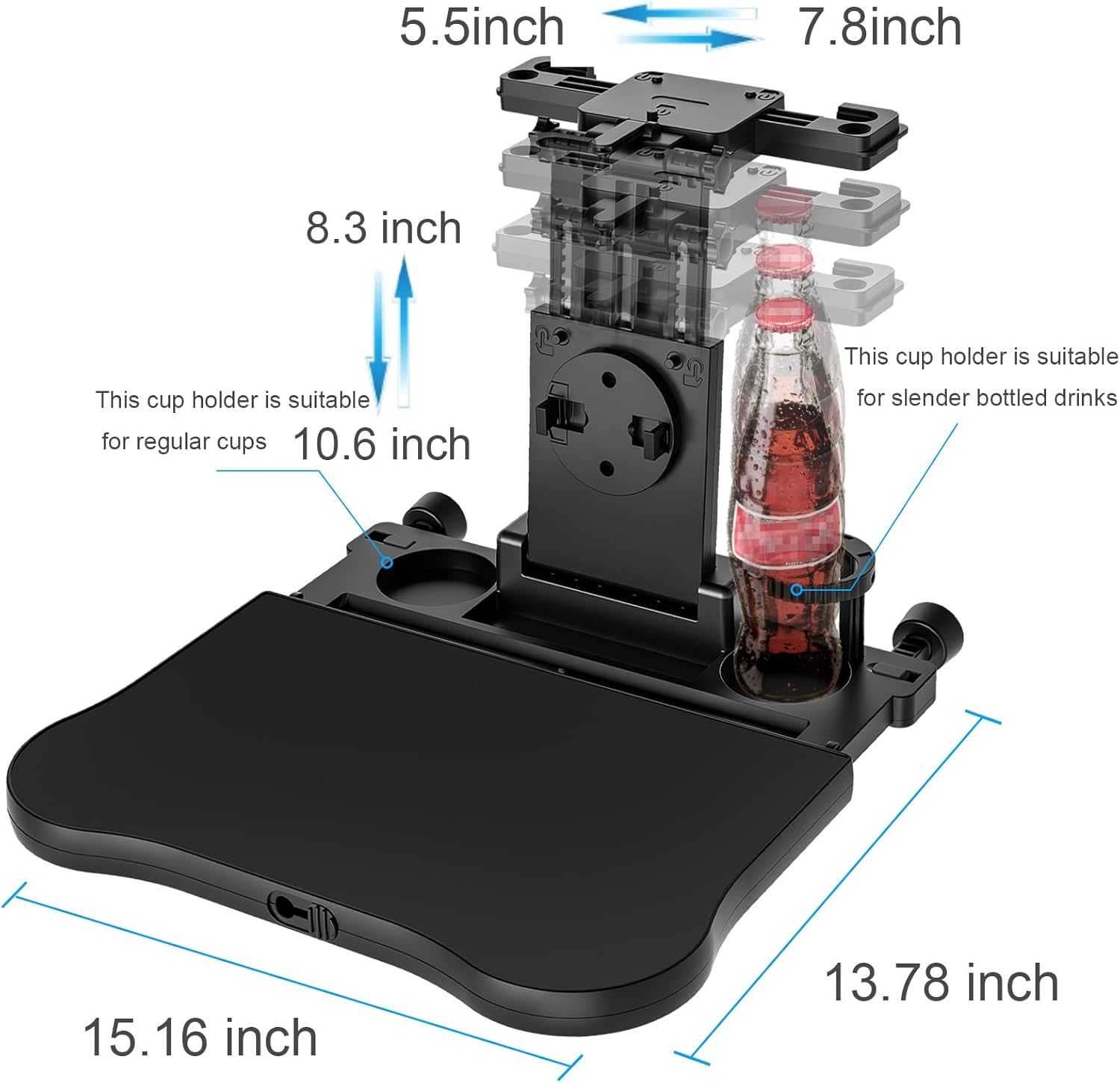 Mesa de bandeja para asiento trasero de automóvil, bandeja plegable para el asiento trasero del automóvil, escritorio para computadora portátil para
