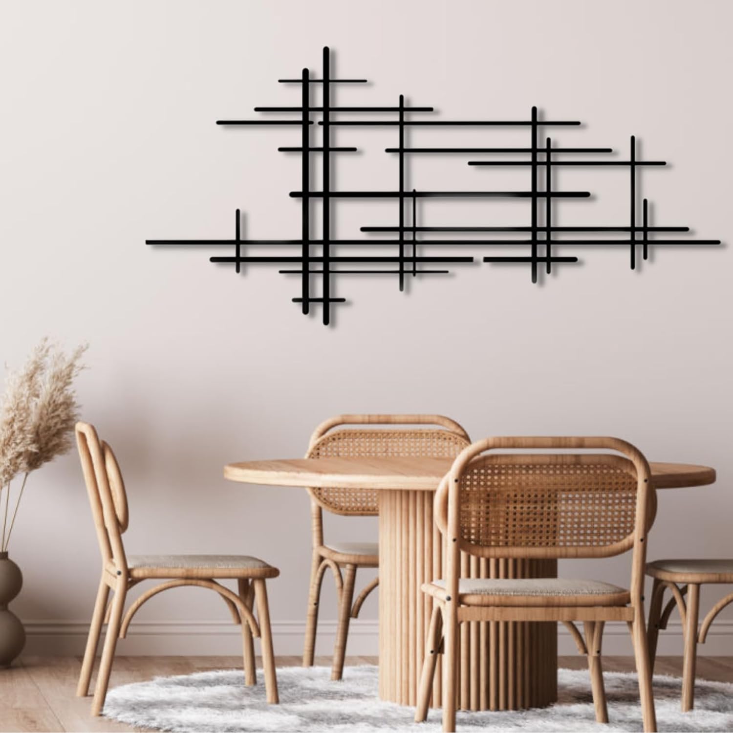 Arte de pared de metal, arte de pared geométrico de metal, arte de pared geométrico, decoración de pared geométrica de metal, arte abstracto de