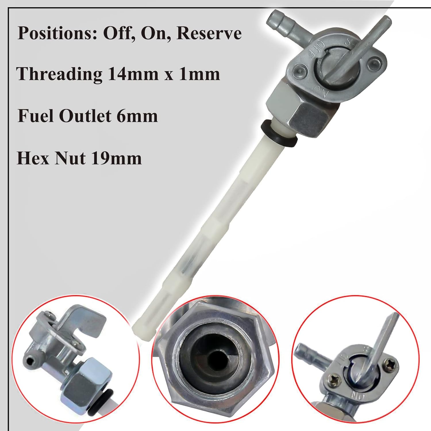 Interruptor de combustible Petcock para Honda compatible ATC200E 1982 1983 1984 Big Red 200 TRX200 1984 TRX 200