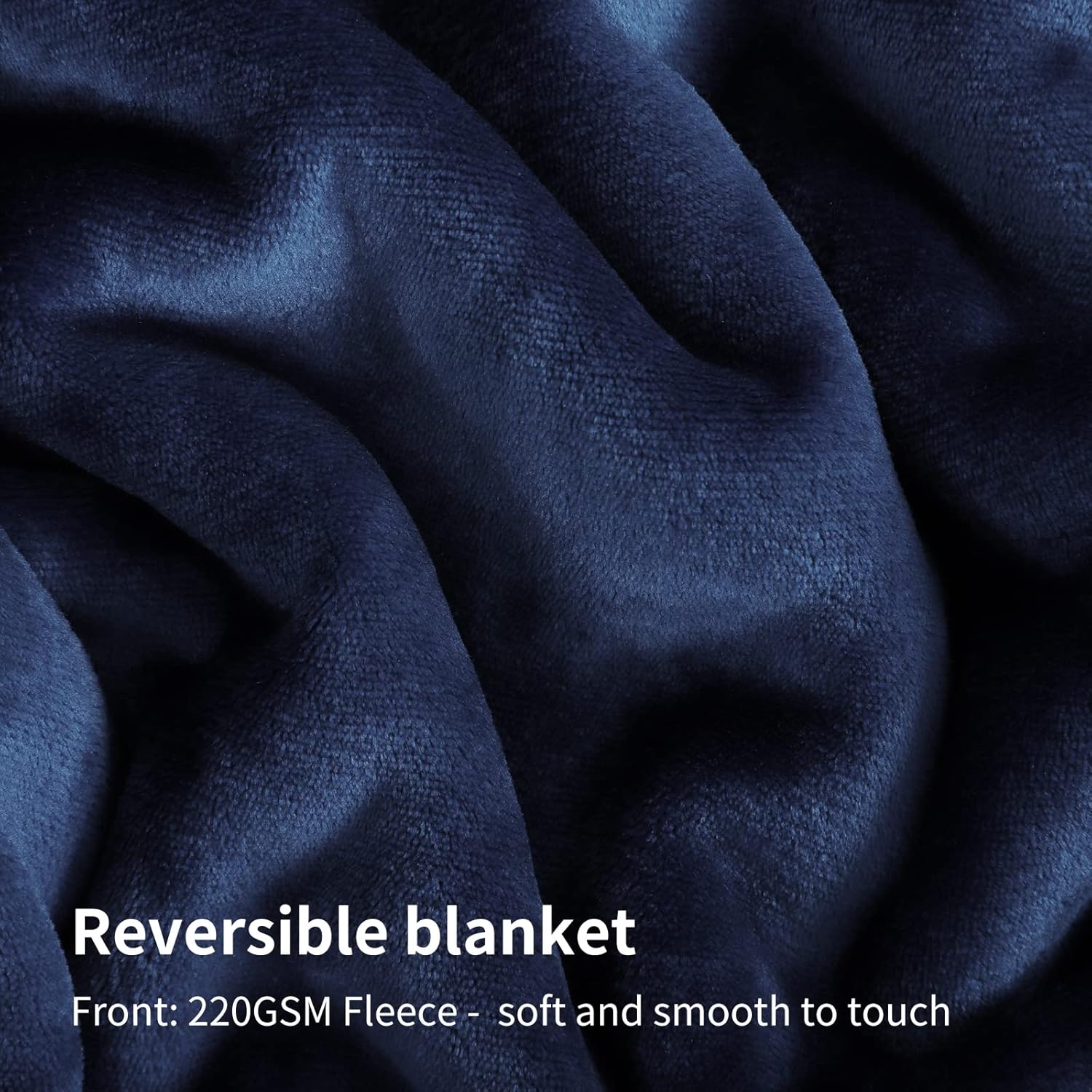 Aisbo Manta cálida tamaño individual  Manta reversible de franela sherpa extra gruesa, color azul marino para cama de tamaño individual, manta de