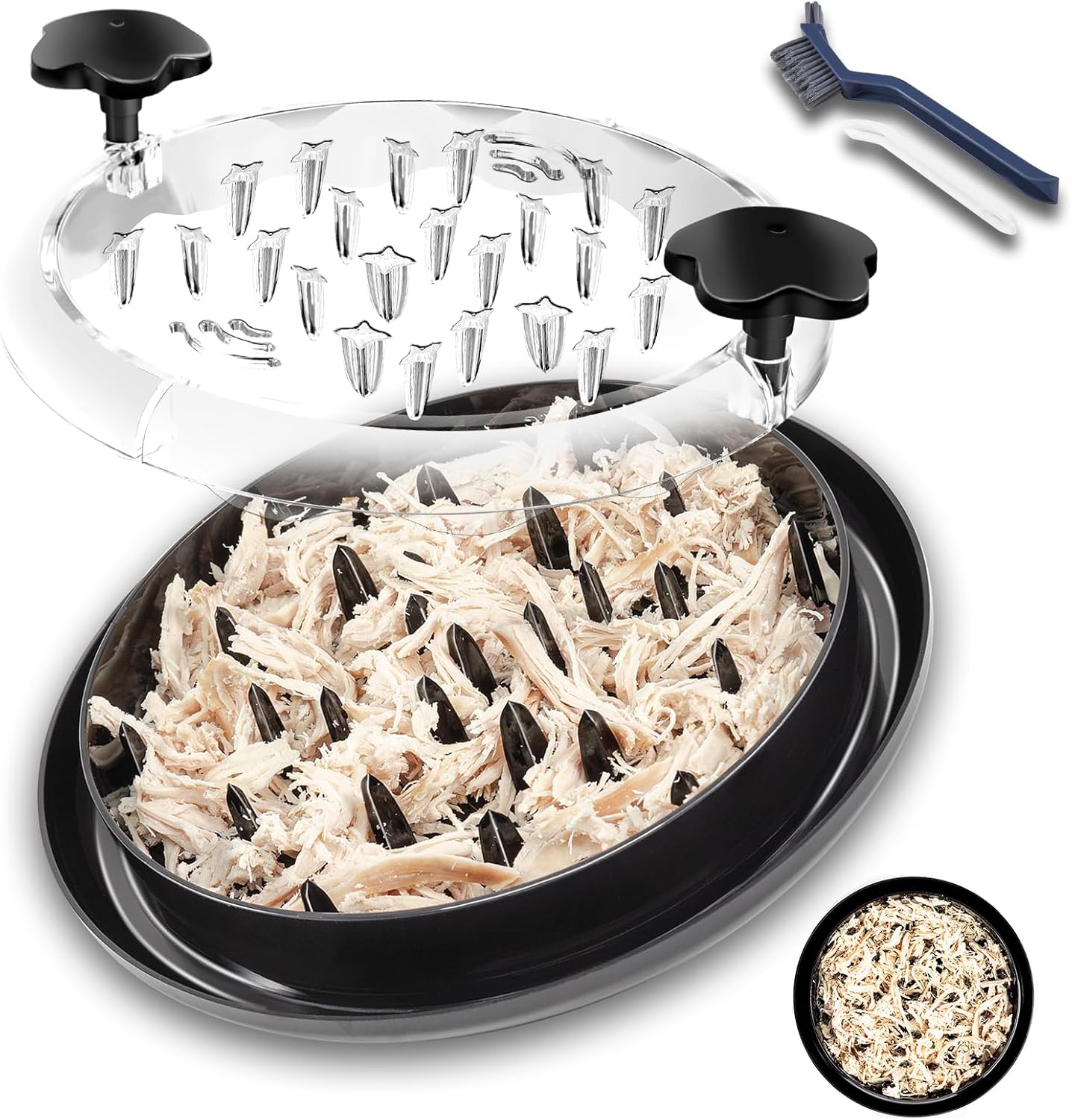 Chicken Shredder, Meat Shredder Claws, Chicken Breast Shredder Tool Twist with Clear Top, Large Meat Shredder Machine- Ergonomic Handle, BPA