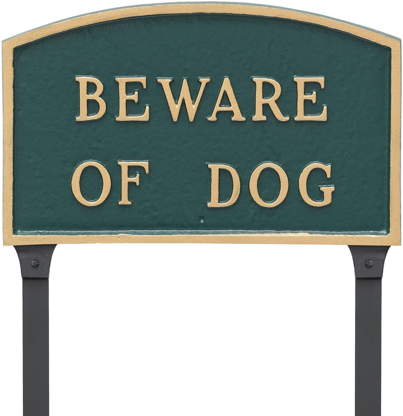 Placa de pared o césped Arch Beware Of Dog – Aluminio recubierto de polvo – Resistente a los rayos UV – Fácil de instalar