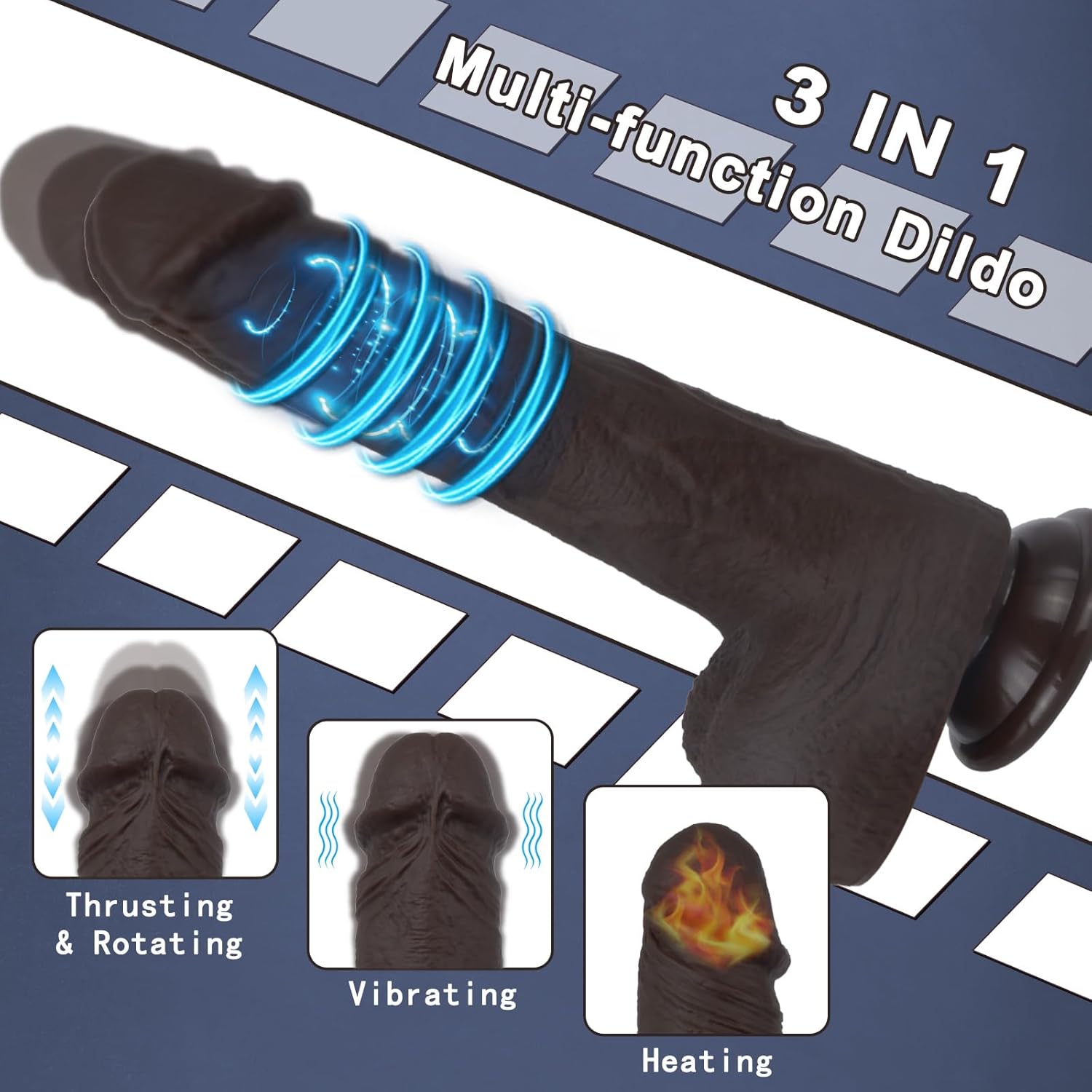 Consolador de empuje de 8.9 pulgadas, juguetes sexuales para mujeres, consoladores realistas con control remoto con aplicación con 9 vibraciones y 3
