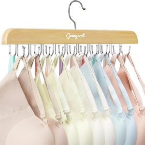 Colgador de brasier para armario, colgador de camiseta sin mangas con capacidad de 20 ganchos plegables de madera para ahorrar espacio, Colgador de brasier para armario, colgador de camiseta sin mangas con capacidad de 20 ganchos plegables de madera para ahorrar espacio,