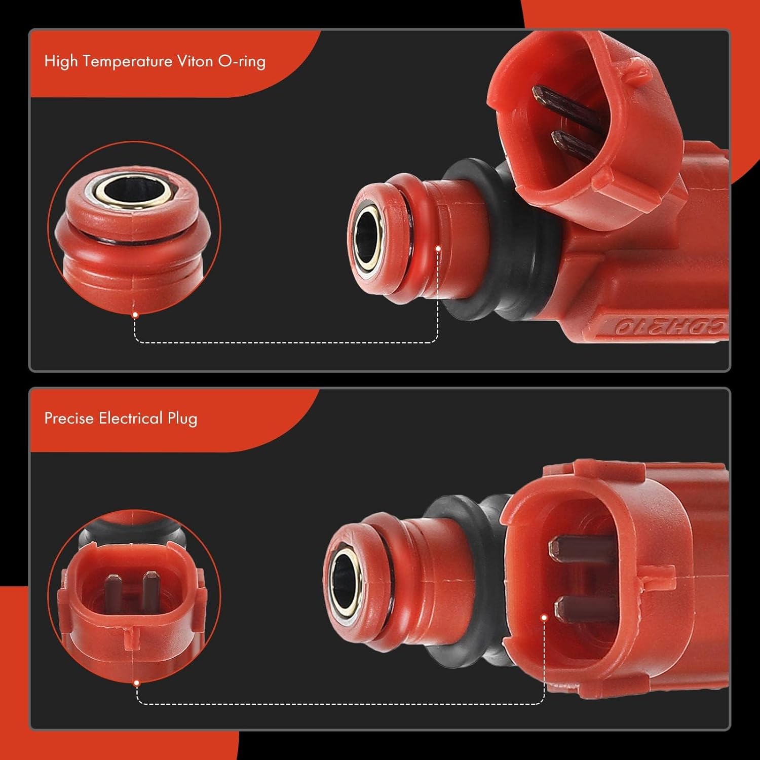 A-Premium Inyectores de combustible compatibles con Mitsubishi Mirage 1997 1998 1999 2000 2001 2002, Lancer 2002 2003, 1.8L 2.0L, gas, juego de 4,