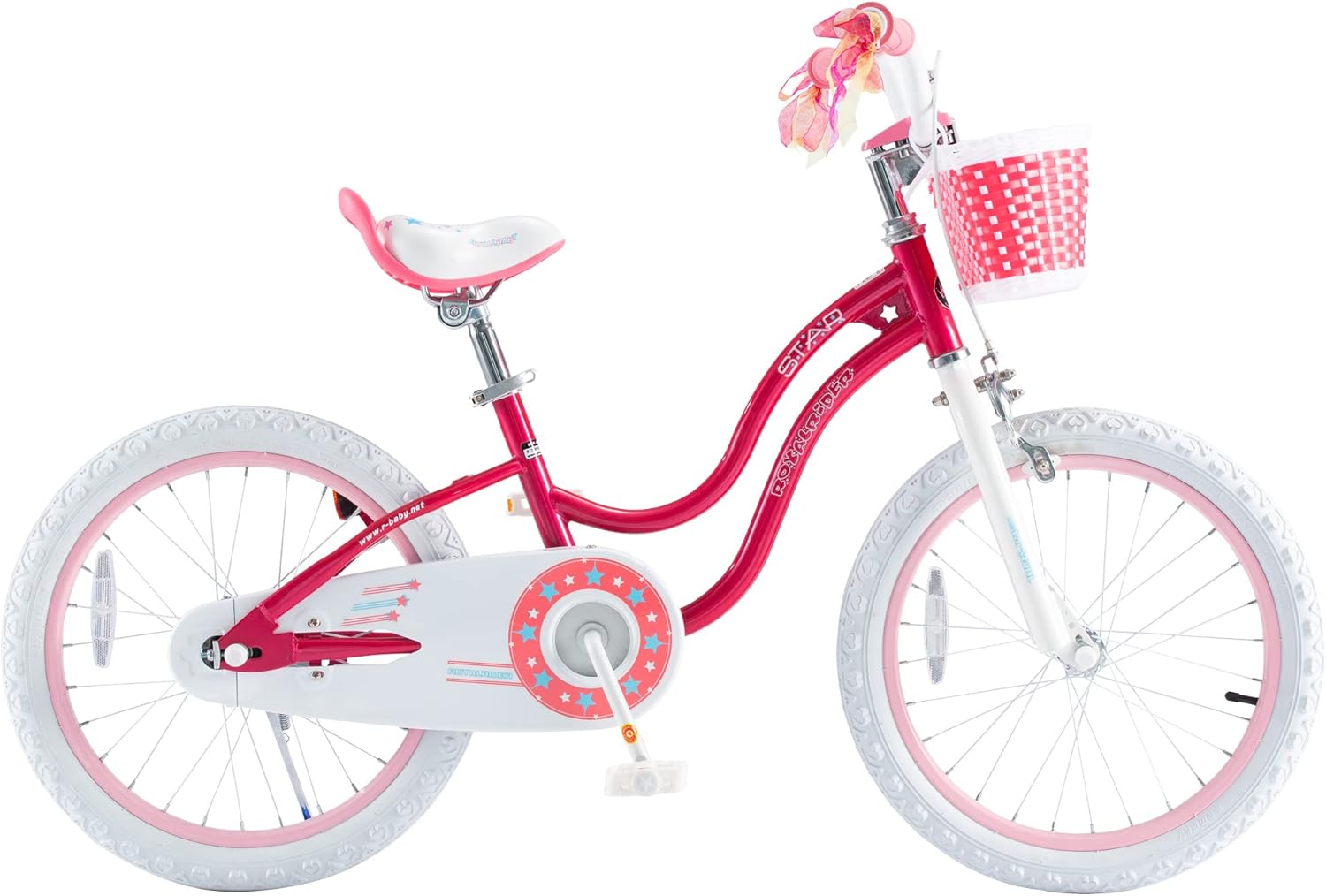 Royalbaby Stargirl – Bicicleta infantil para niñas de 12, 14, 16, 18, 20 pulgadas, con cesta para edades de 3 a 12 años
