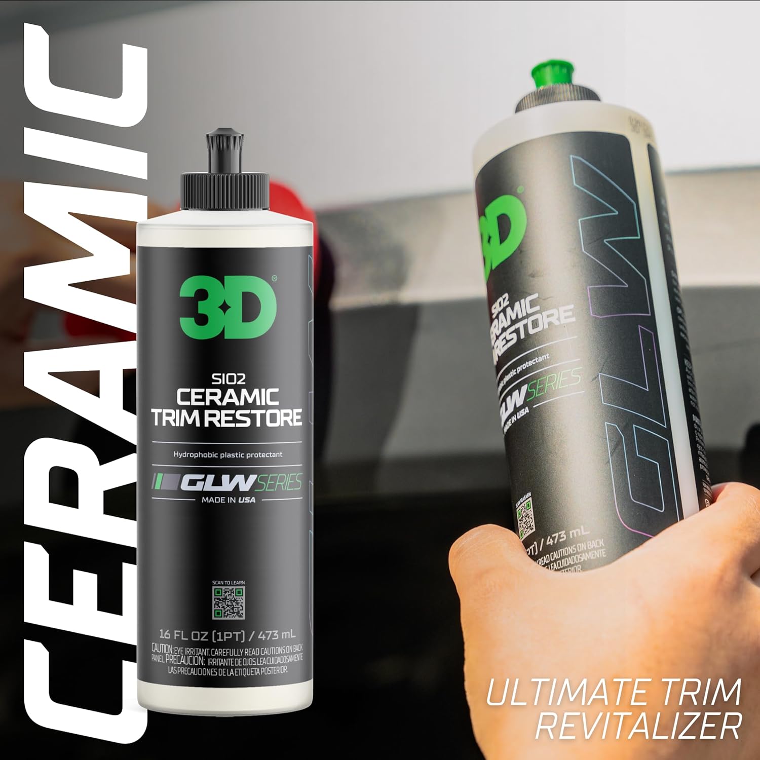 3D Restauración de molduras de cerámica SiO2, serie GLW  Ultimate Hydrophobic Trim Reviver  Restauración, brillo y protección con infusión de SiO2