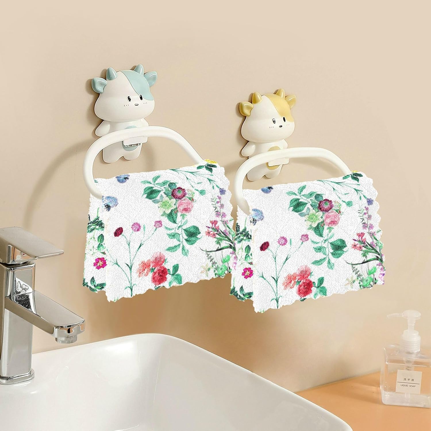 FRODOTGV Leaves Wild Flower Quality Decorative Kitchen Microfiber Towels Quick Dry 6 Pack Microfiber Drying Towels for Car Detailing for Countertop