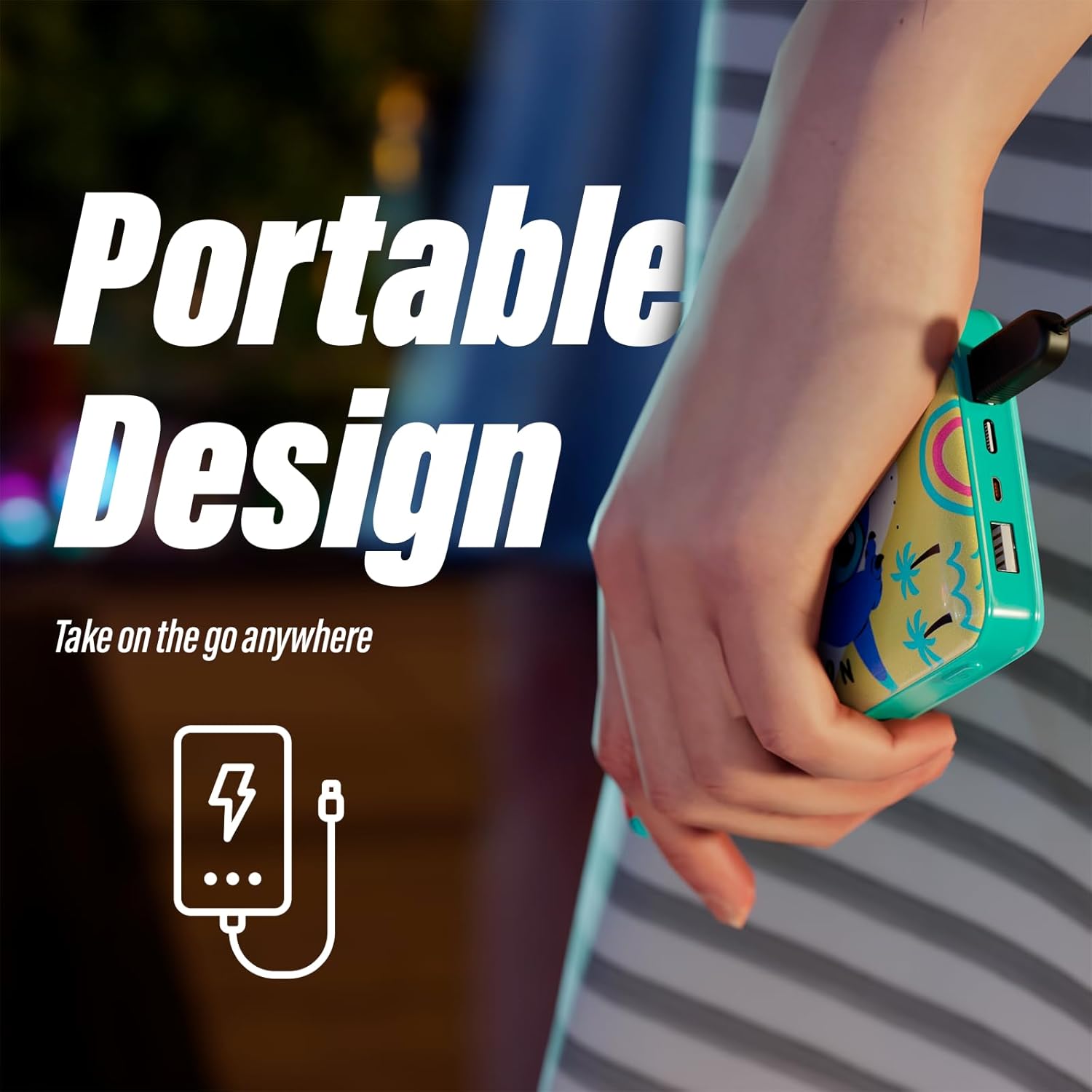 Disney Lilo and Stitch – Cargador de batería portátil de 10,000 mAh, compatible universalmente, con puerto de carga USB, regalos para mujeres,