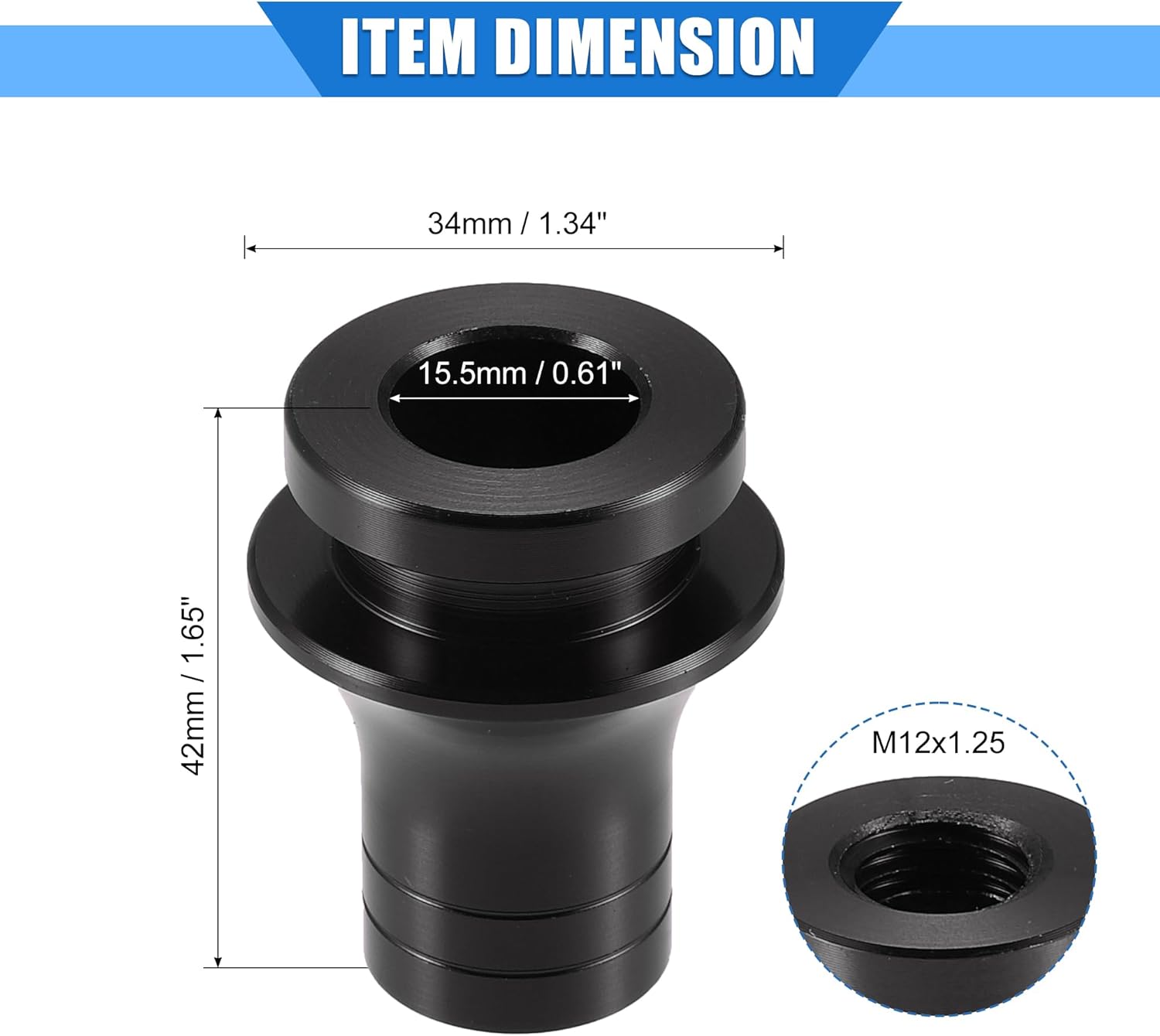 Adaptador de perilla de palanca de cambios de automóvil, M12 x 1.25, retenedor de maletero universal para vehículos de transmisión manual, aleación