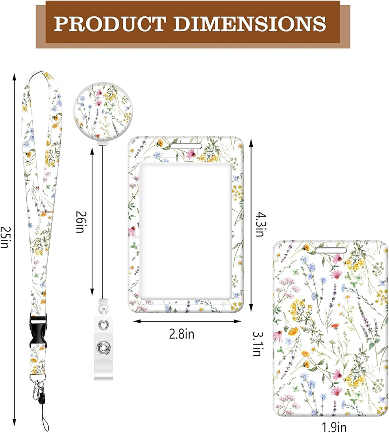Soporte para tarjetas de identificación con cordón, portatarjetas de identificación a la moda con cordones retráctiles, clip de metal de fibra