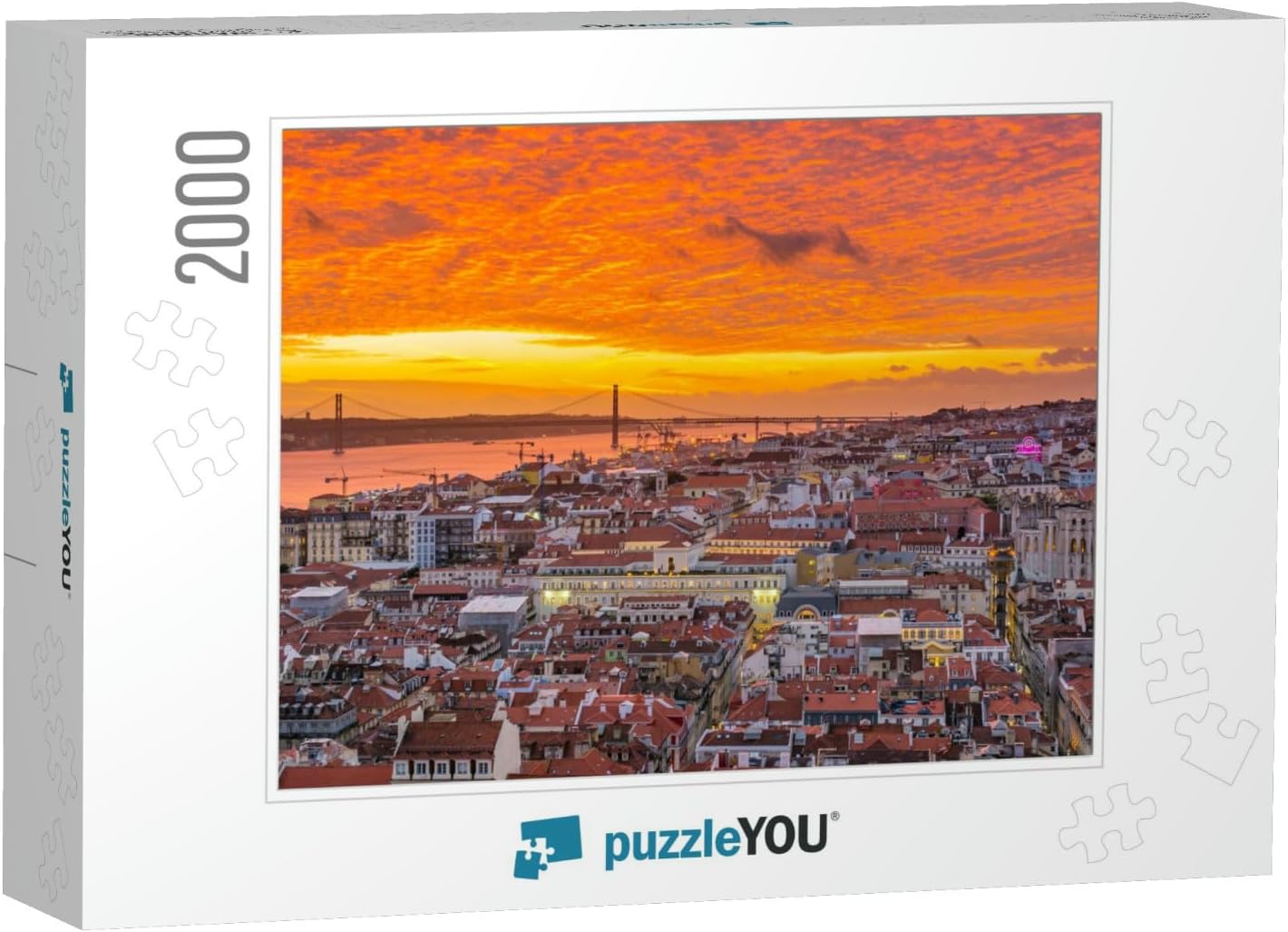 Lisboa Portugal Epic Sunset from Sao Jorge Castle… Rompecabezas con 2000 piezas