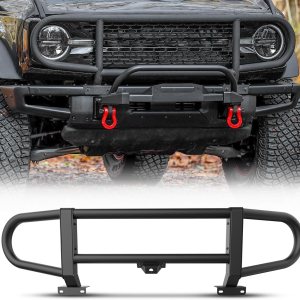 ROXX Bull Bar – Protectores de cepillo para Ford Bronco 2021-2023 con modelo de parachoques delantero modular de fábrica, no para el modelo Bronco ROXX Bull Bar – Protectores de cepillo para Ford Bronco 2021-2023 con modelo de parachoques delantero modular de fábrica, no para el modelo Bronco