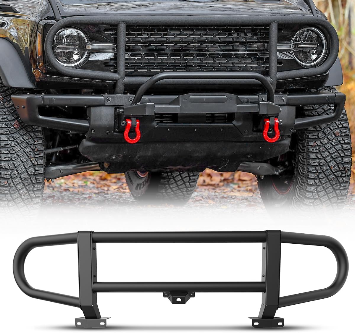 ROXX Bull Bar – Protectores de cepillo para Ford Bronco 2021-2023 con modelo de parachoques delantero modular de fábrica, no para el modelo Bronco
