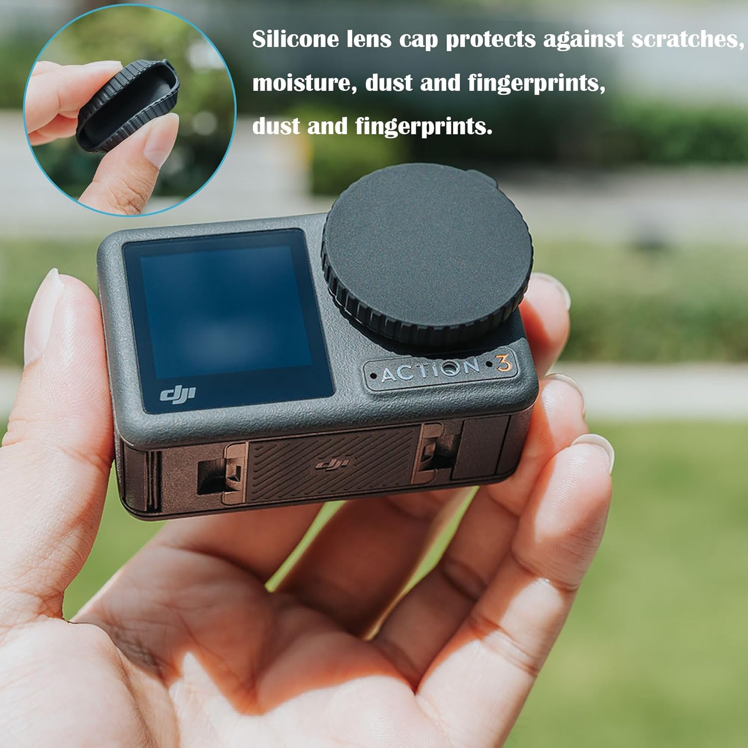 PCTC Protector de pantalla para cámara DJI OSMO Action 4, protector de lente Osmo Action 4 + película de pantalla LCD de vidrio templado + cubierta