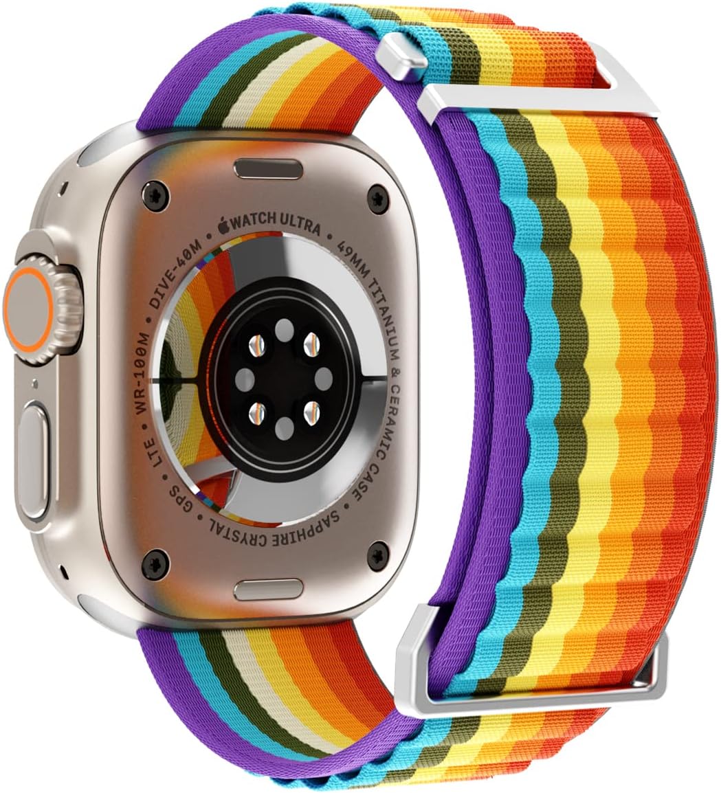 Diseño mejorado Alpine Loop compatible con Apple Watch UltraUltra2 1.929 in 1.772 in 1.732 in 1.654 in 1.614 in 1.575 in 1.496 in nailon ajustable