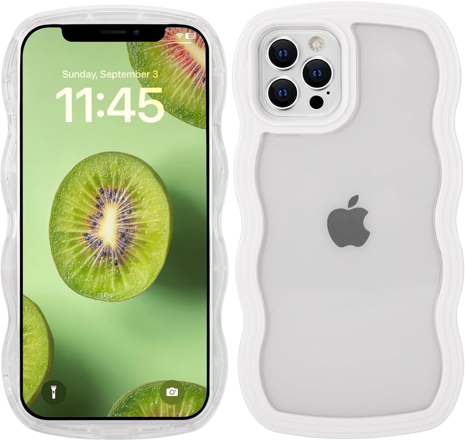iPhone 1212 Pro Wave Front Shape Phone Case Cute iPhone Case (Blanco)