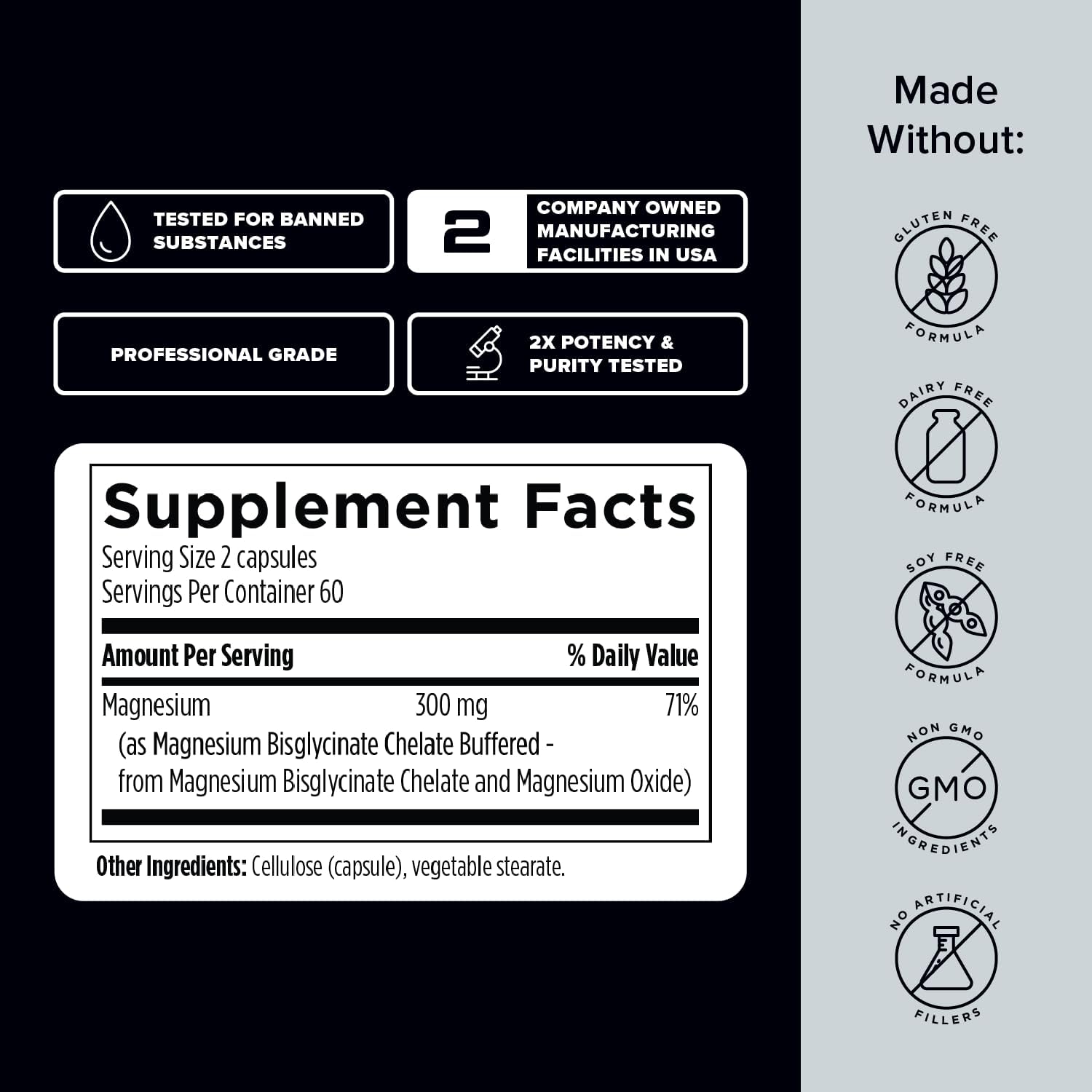 Designs for Sport Bisglicinato de magnesio – Suplemento de magnesio para apoyar la energía ATP, la recuperación muscular, la salud ósea y la salud