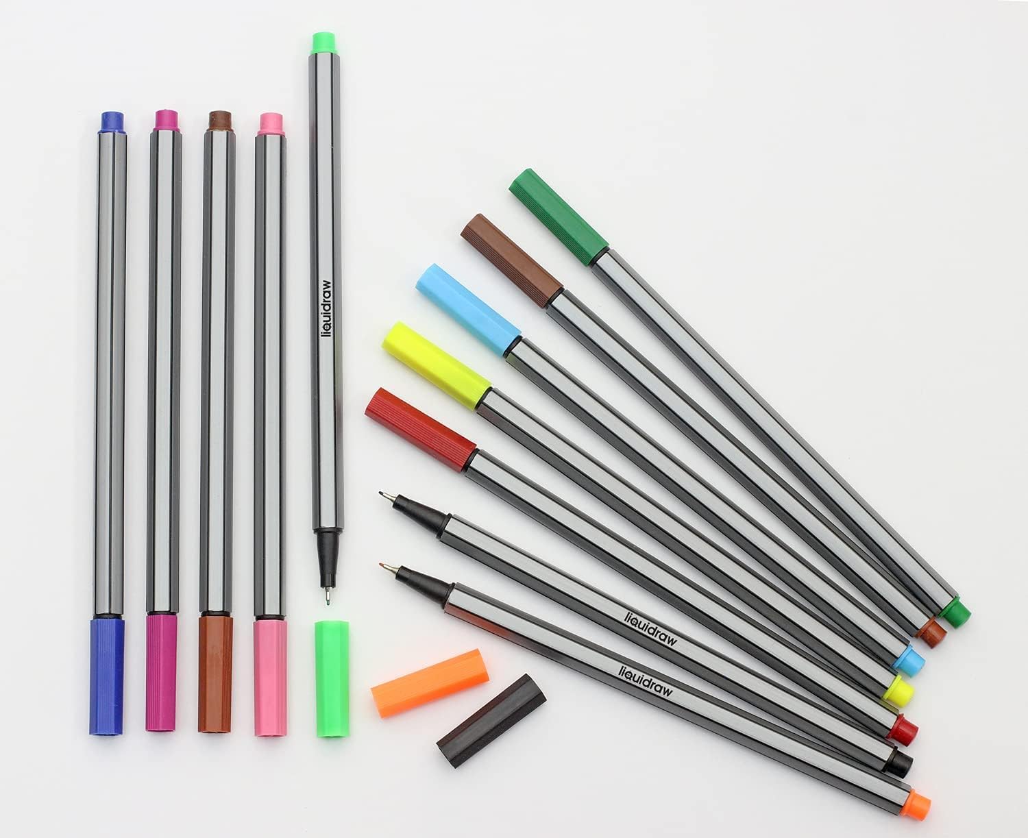 Bolígrafos coloridos para tomar notas, juego de 12 bolígrafos de punta fina, bolígrafos de punta fina, juego de bolígrafos de colores de 0.016 in,