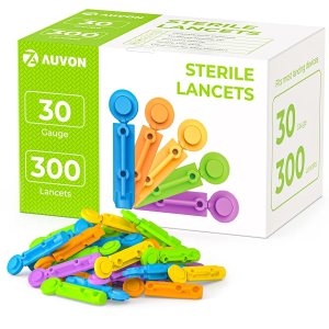 AUVON Lancetas para diabetes para pruebas de glucosa en sangre, multicolor 1.06 oz, 300 unidades de lancetas diabéticas para menos dolor, agujas AUVON Lancetas para diabetes para pruebas de glucosa en sangre, multicolor 1.06 oz, 300 unidades de lancetas diabéticas para menos dolor, agujas