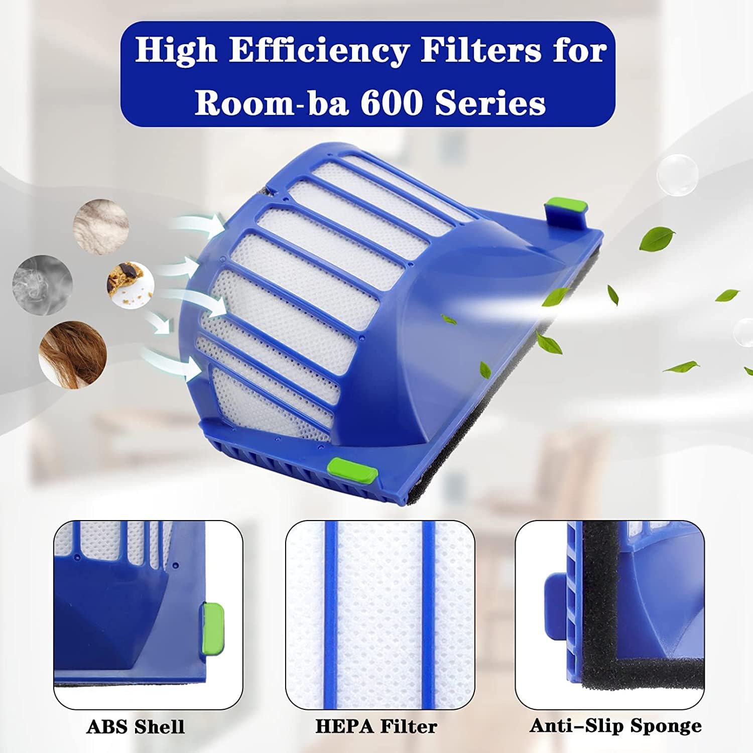 Piezas de repuesto compatibles con i-Robot Room-ba 600 Series 614 618 620 630 640 650 660 675 680 685 690 692 694 695 Kit de reposición de