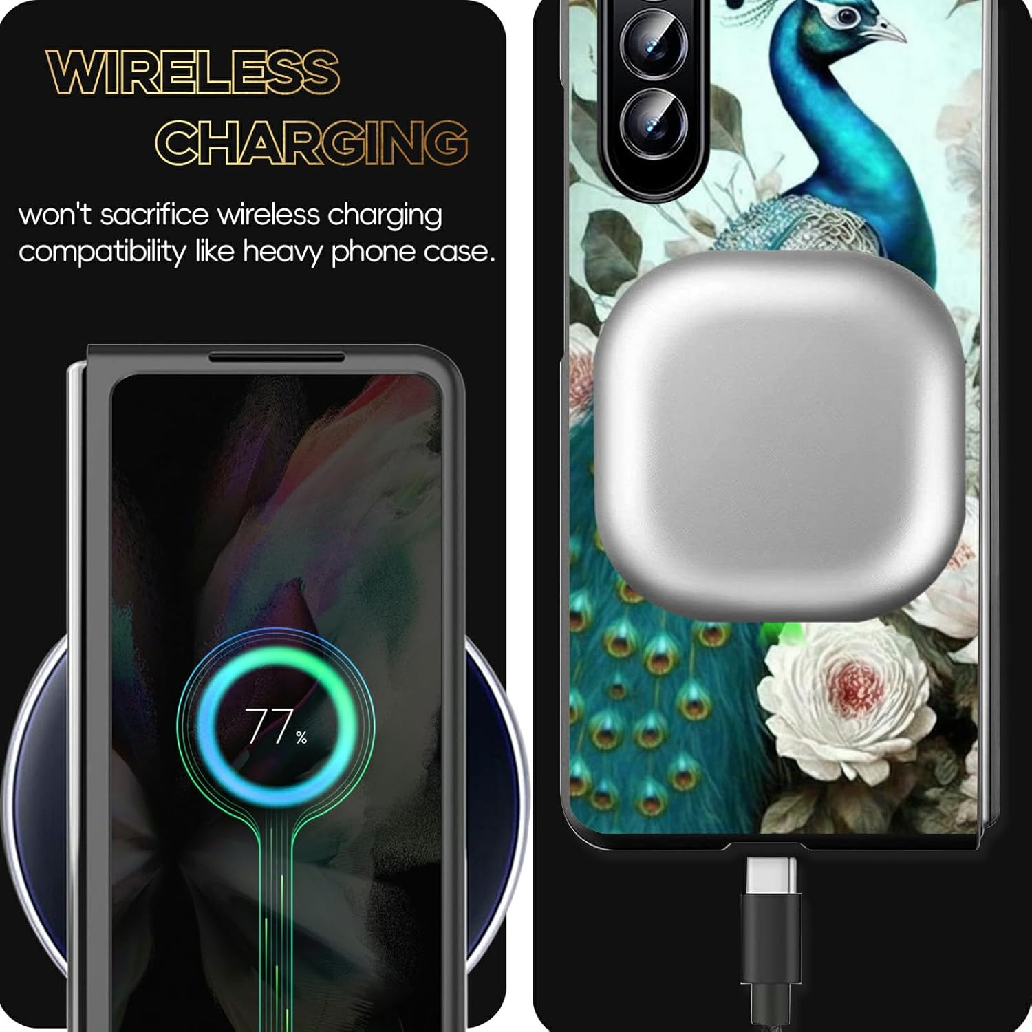 Funda para Samsung Galaxy Z Fold 5 5G 2023, ultrafina Samsung Z Fold 5 5G, carcasa protectora antiarañazos, a prueba de golpes, elegante funda para