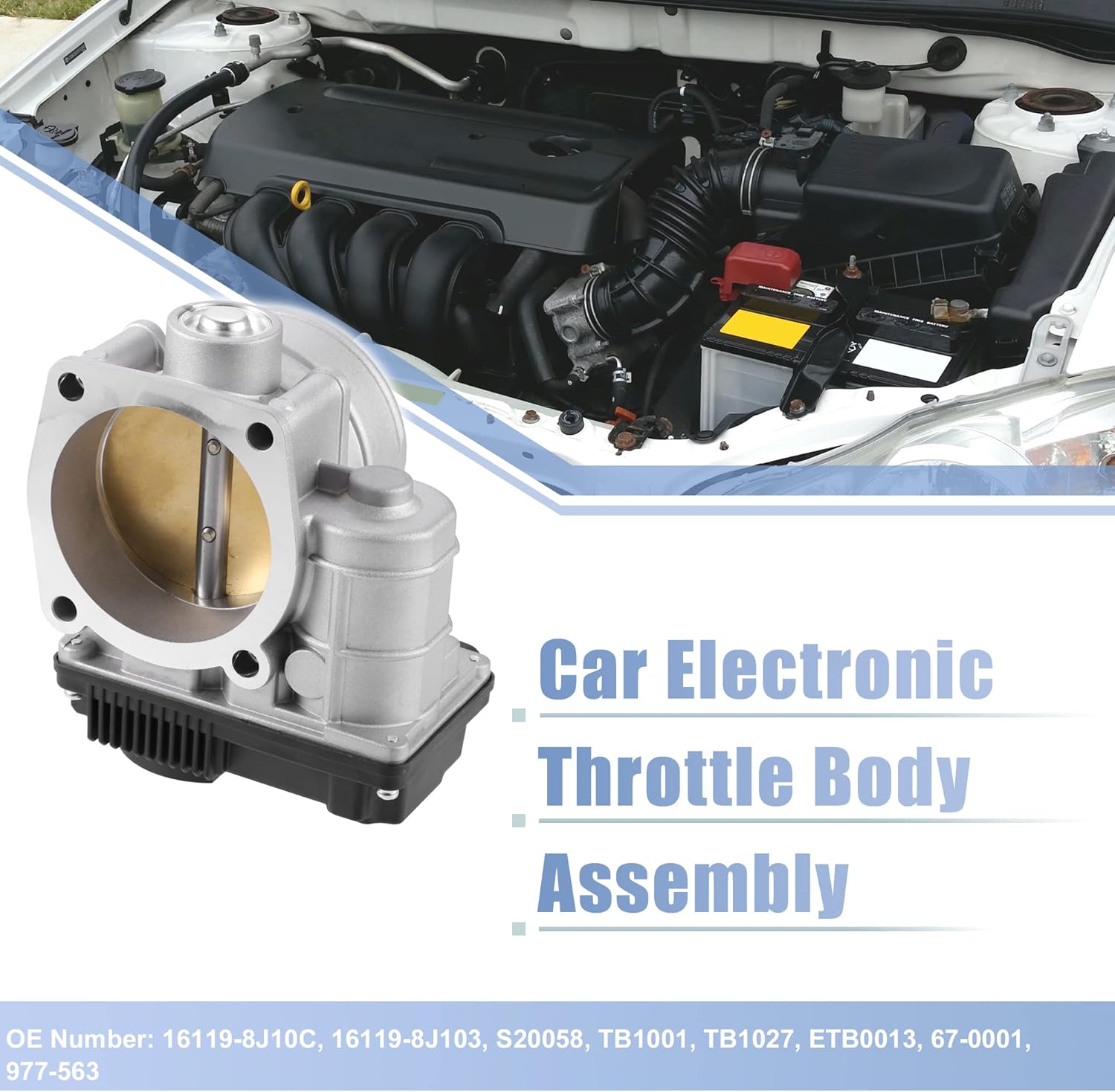 X AUTOHAUX Conjunto de cuerpo electrónico del acelerador con actuador TPS para Infiniti FX35 I35 3.5L para Nissan Altima 3.5L 16119-8J10C 16119-8J103
