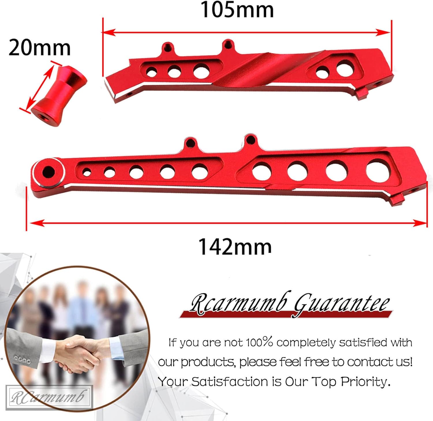 Soporte de chasis delantero trasero de aleación para ARRMA 17 Felony 6S BLX, Infraction 6S BLX, rodillo ilimitado, juego de soporte de chasis
